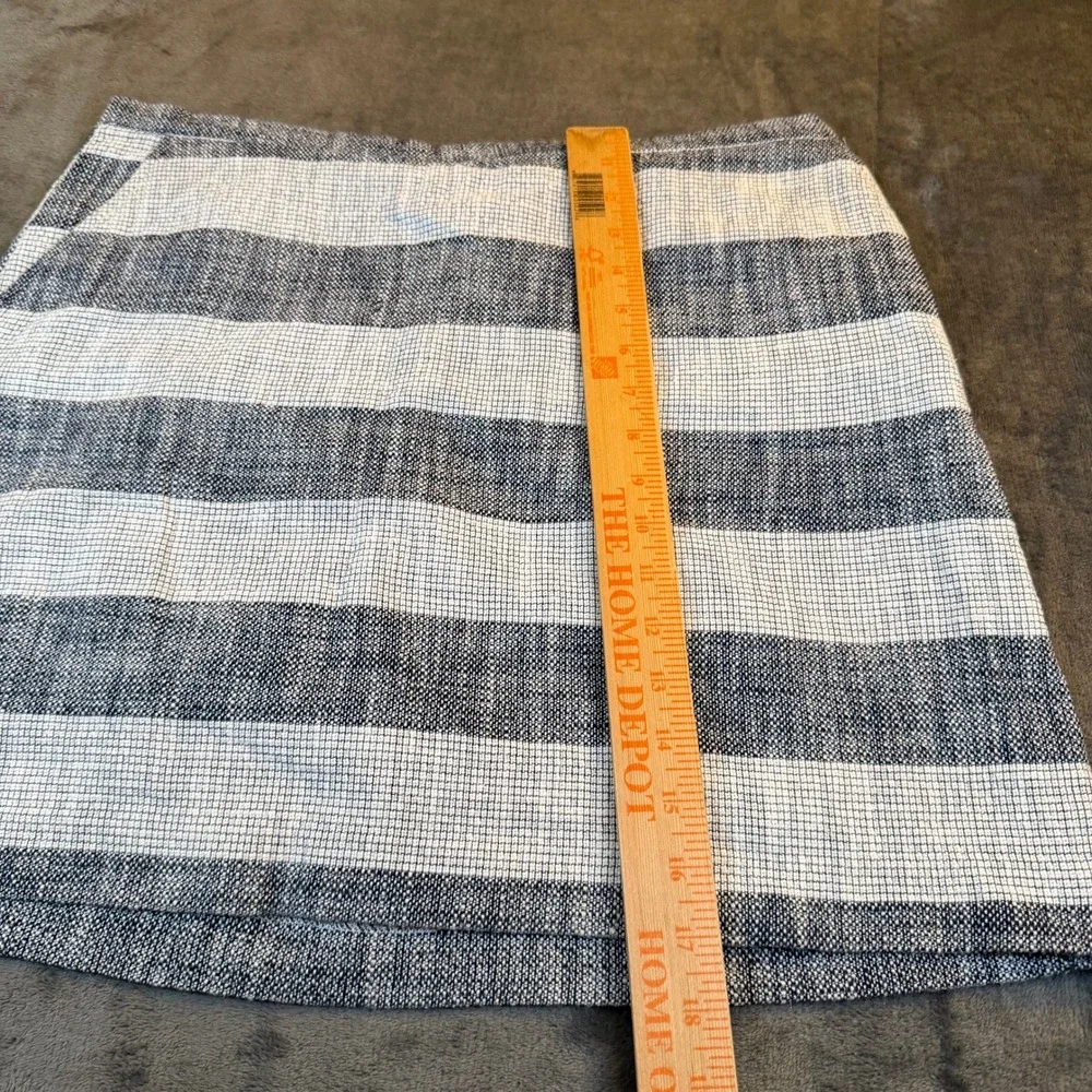 A‎ New Day Striped A Line Skirt Women's Size Large Blue White Textured